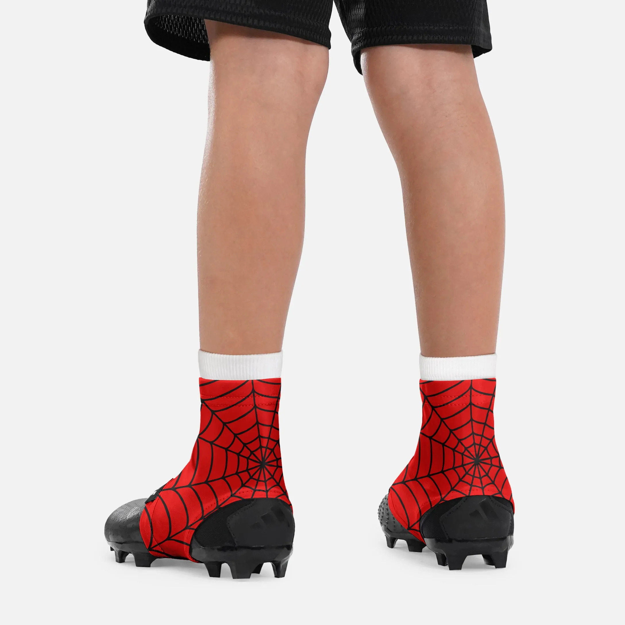 Red Web Pattern Kids Spats / Cleat Covers