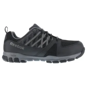 Reebok Mens Black Leather Work Shoes Athletic Oxford Sublite Soft Toe