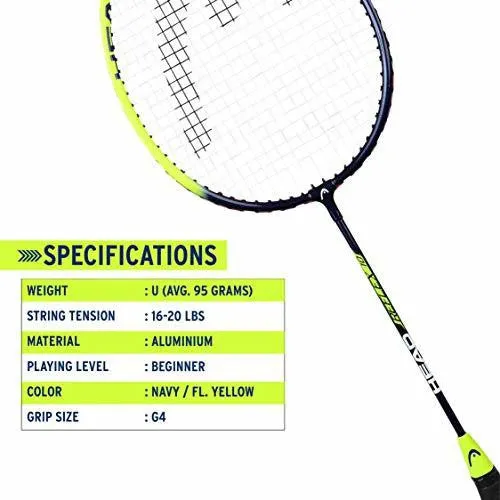 Reflex 10 Aluminium Badminton Racquet | G4 Pack of 2 pcs - Blue Yellow