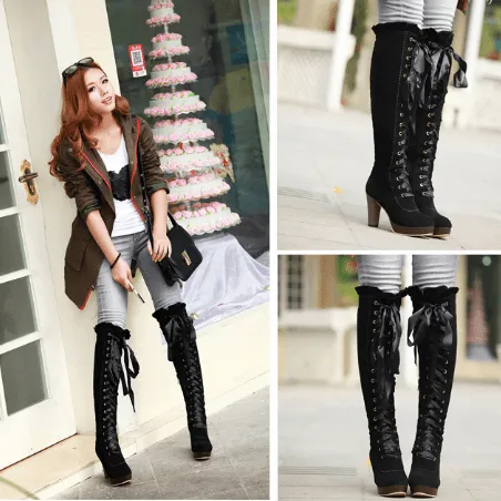 Ribbon String High Boots Shoes SD00631