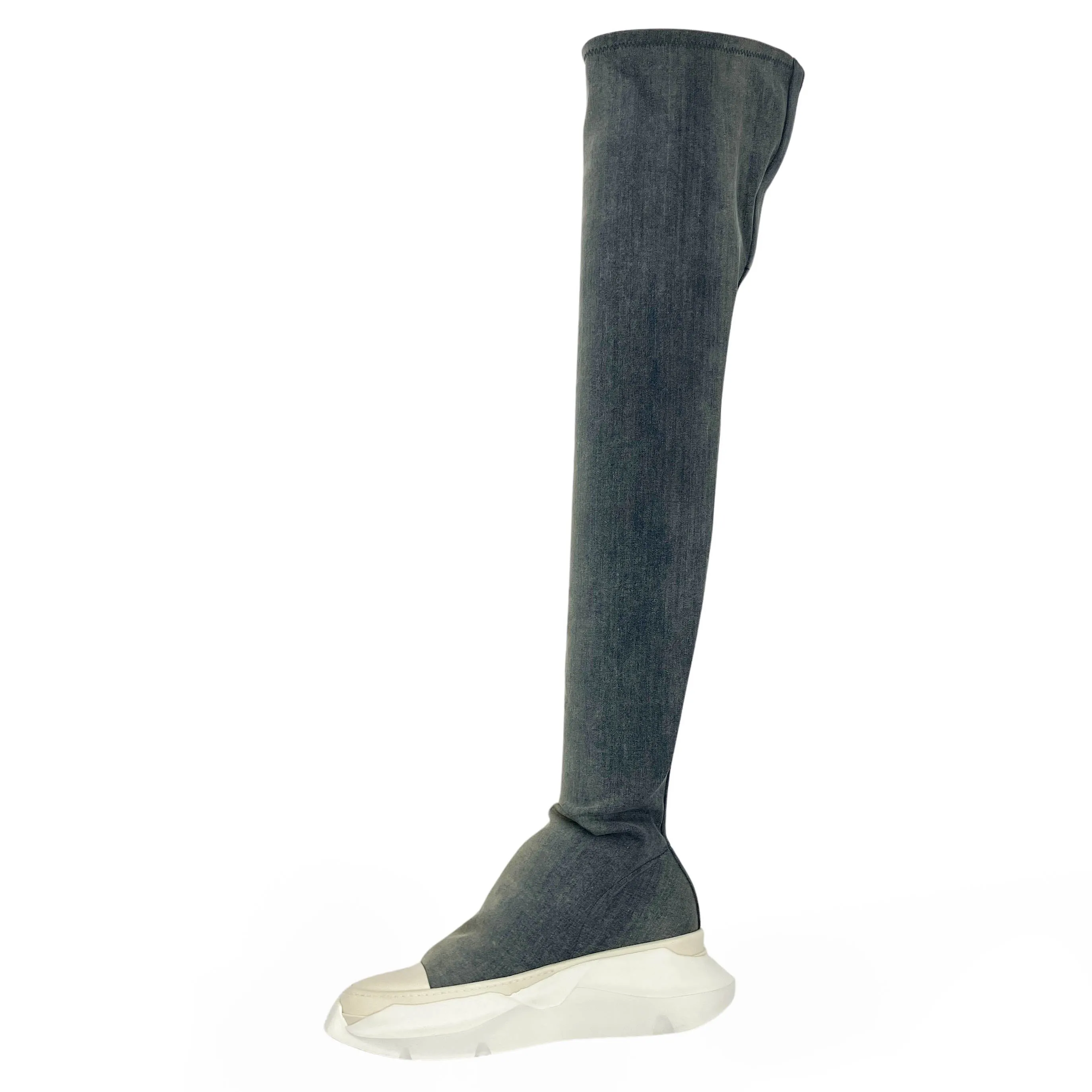 Rick Owens DRKSHDW Stocking Boots in Mineral Pearl Degrade/Milk