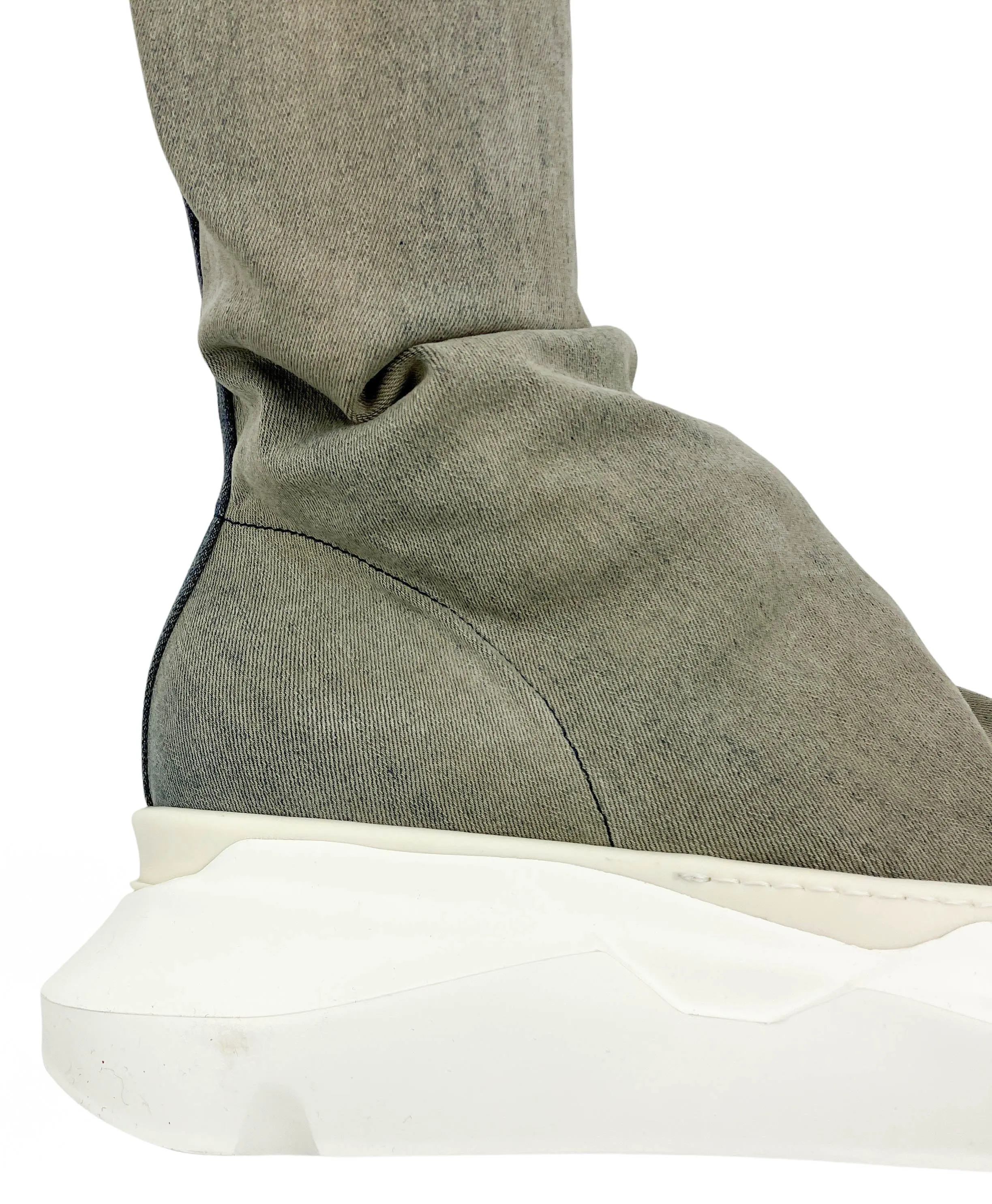 Rick Owens DRKSHDW Stocking Boots in Mineral Pearl Degrade/Milk