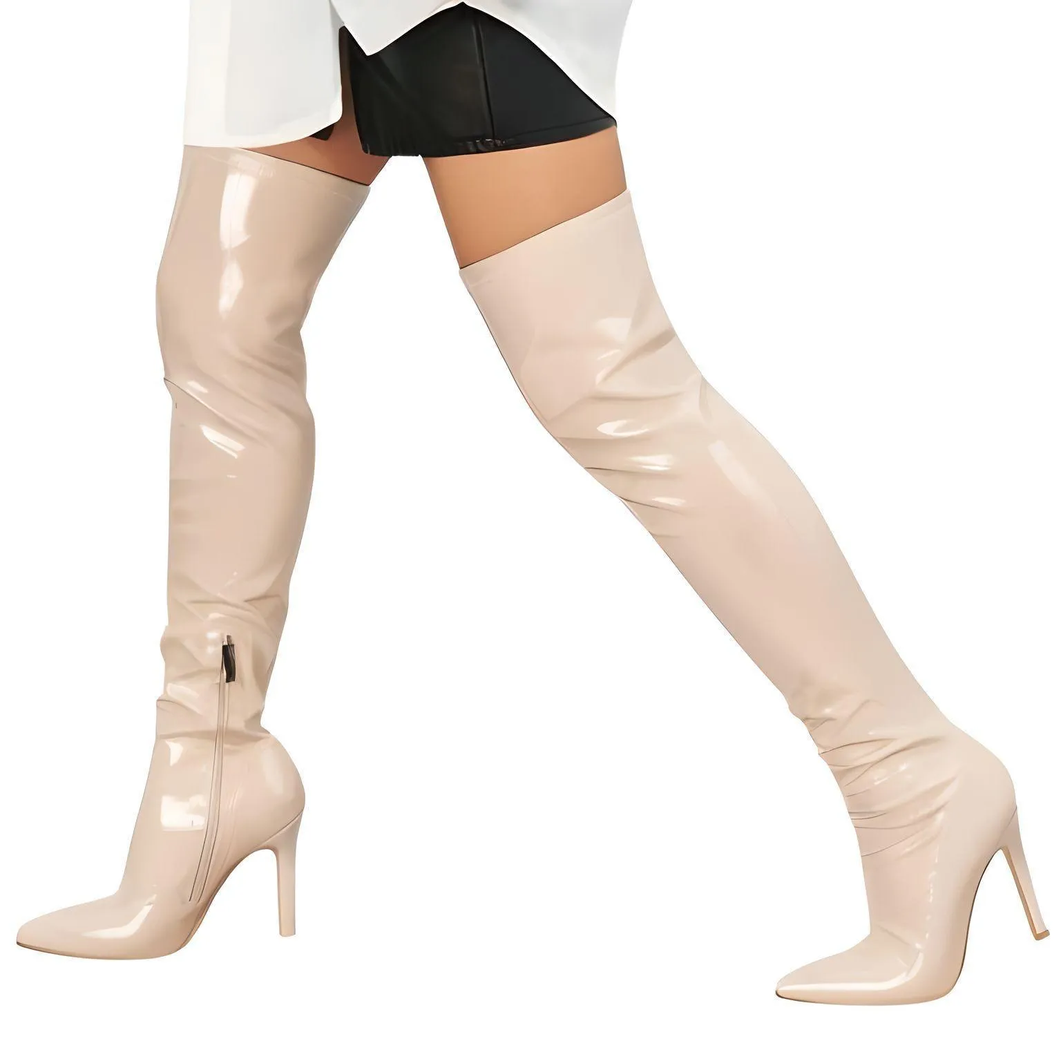 Sexy Stiletto High Heels Women's Over-The-Knee Boots Pointed Toe Ladies Sexy Thigh High Boots