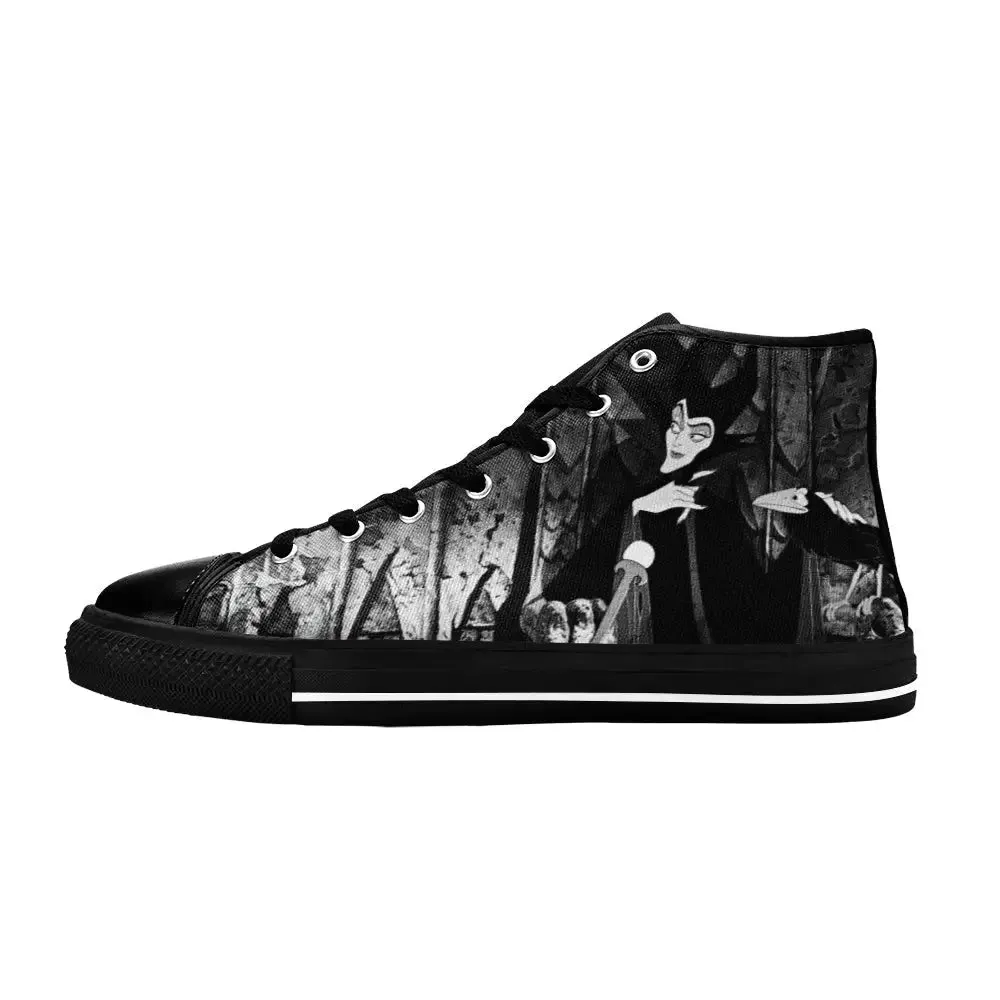 Sleeping Beauty Princess Aurora Maleficent Shoes High Top Sneakers for Kids and Adults