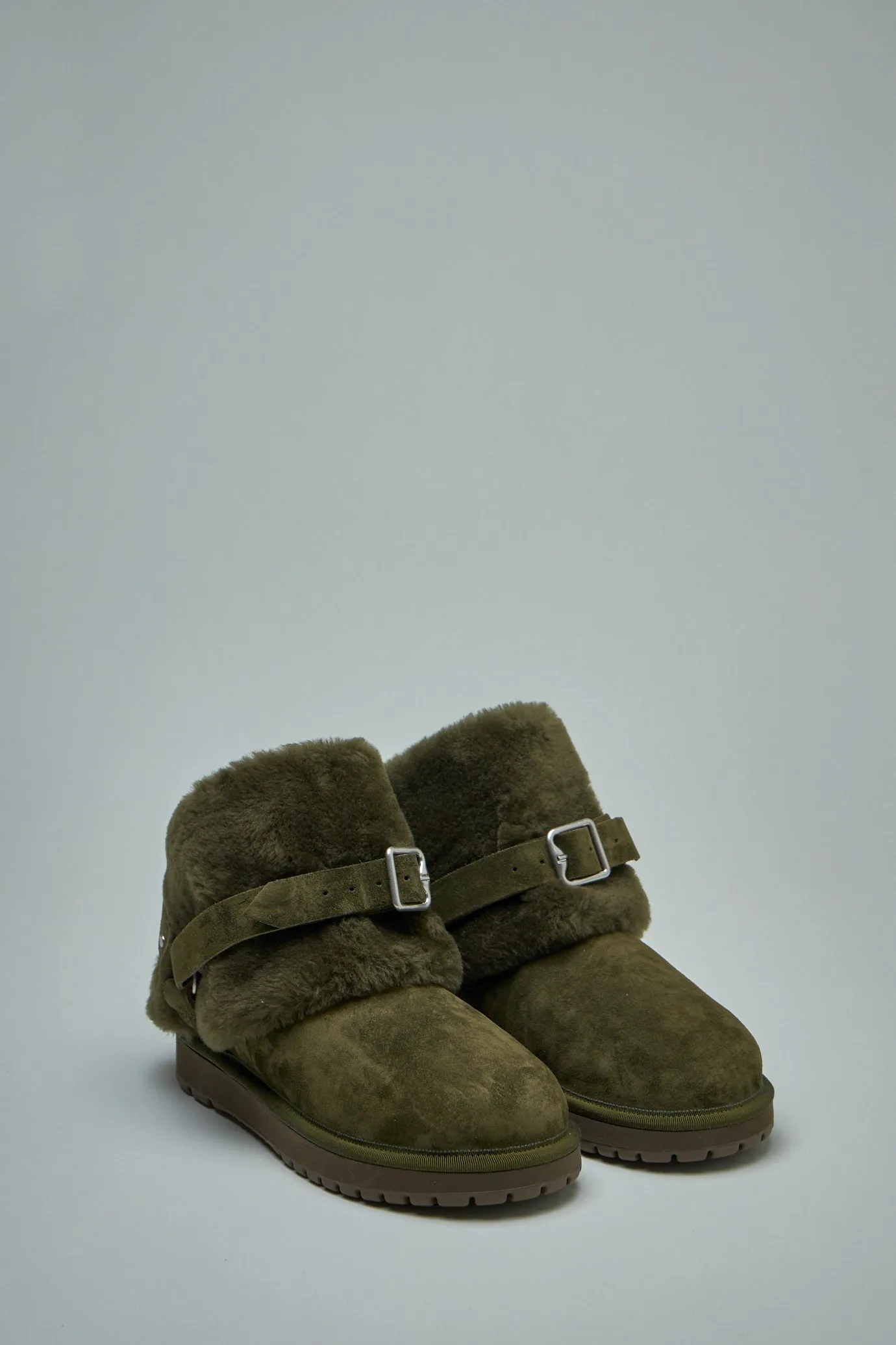 Suede and Shearling Chubby Boots