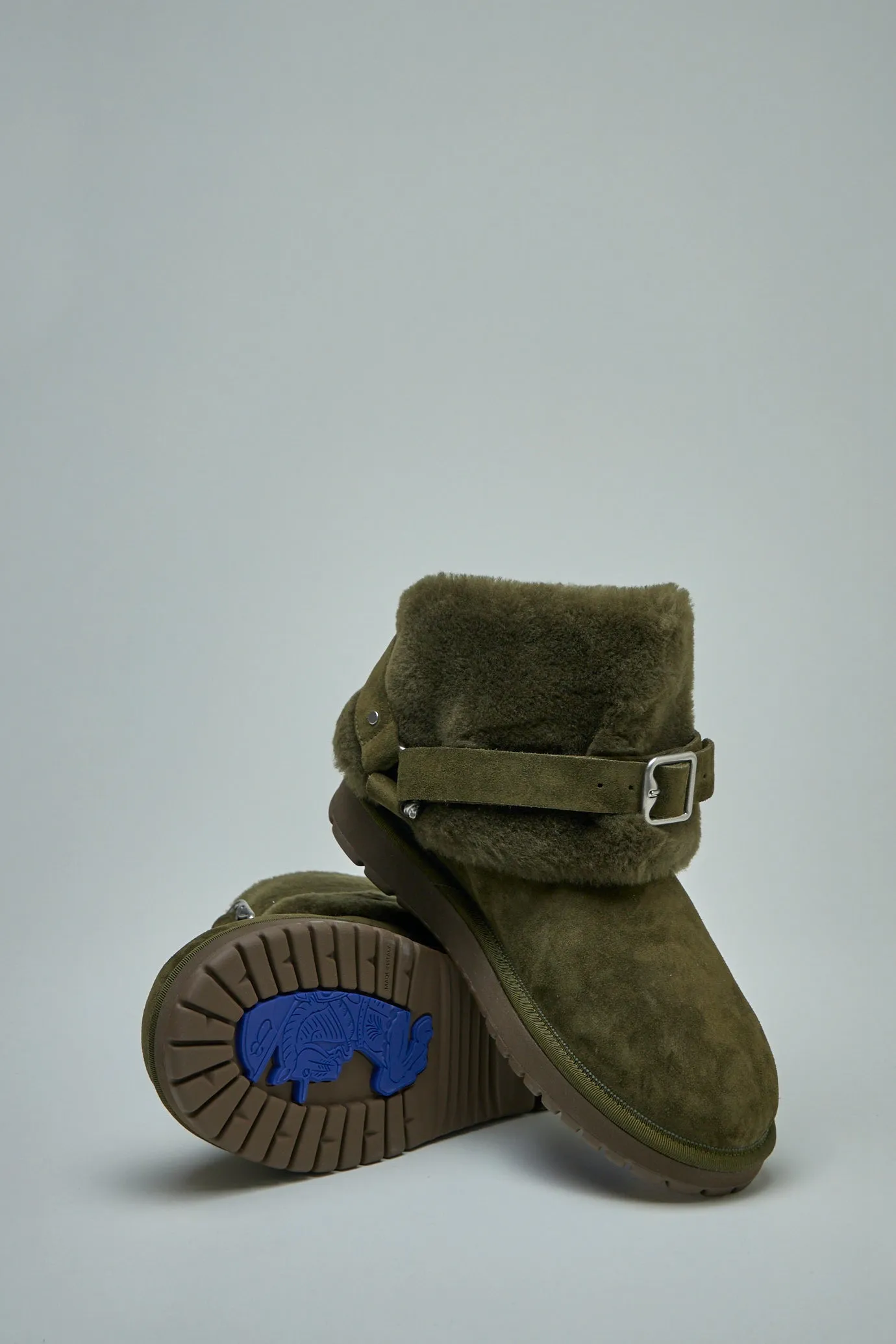 Suede and Shearling Chubby Boots