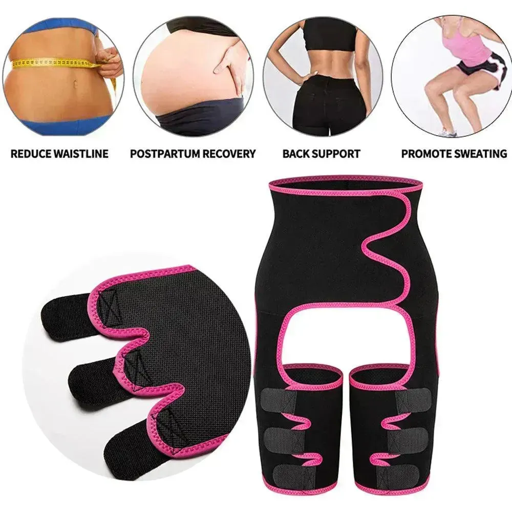 Sweat High Waist Thigh Trimmer Butt Lifter Shapewear Belt 3 In 1 Adjustable Belt