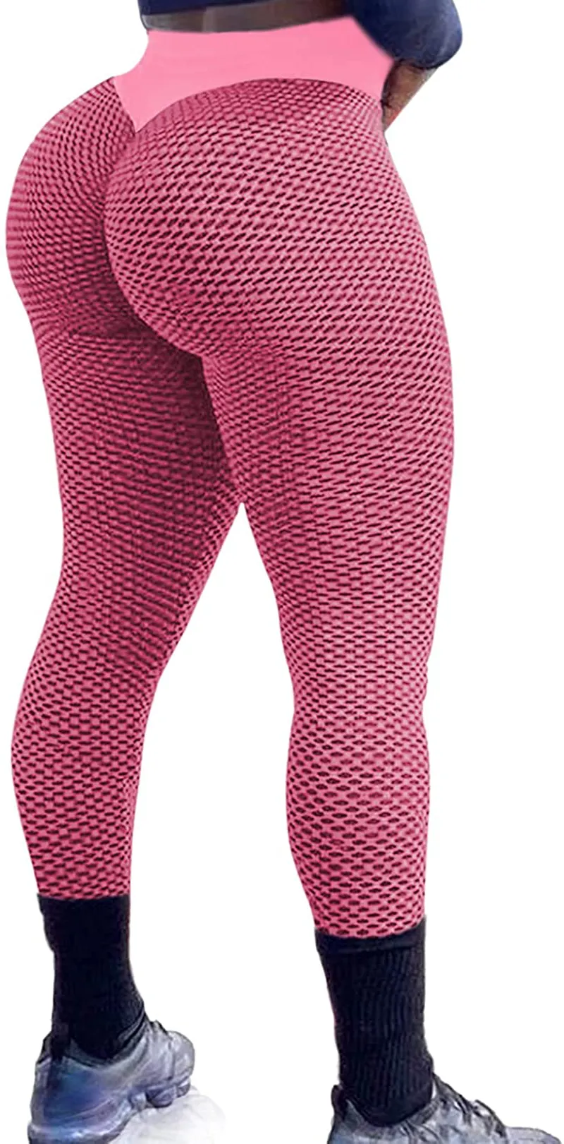 SZKANI Womens Ruched Butt Lifting High Waisted Yoga Pants Tummy Control Workout Leggings Textured Tights