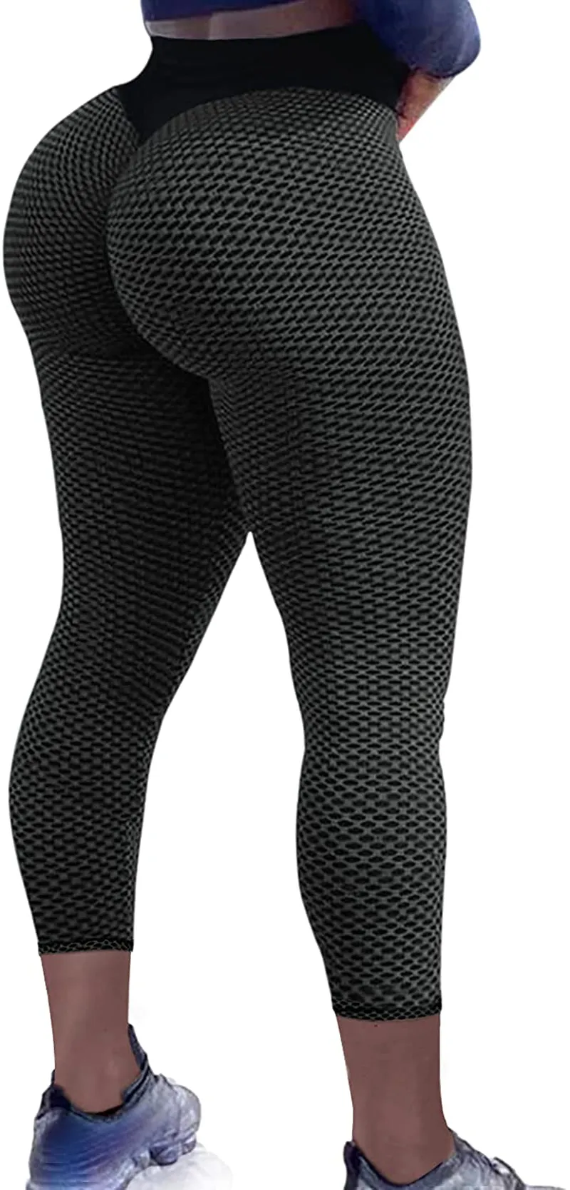 SZKANI Womens Ruched Butt Lifting High Waisted Yoga Pants Tummy Control Workout Leggings Textured Tights