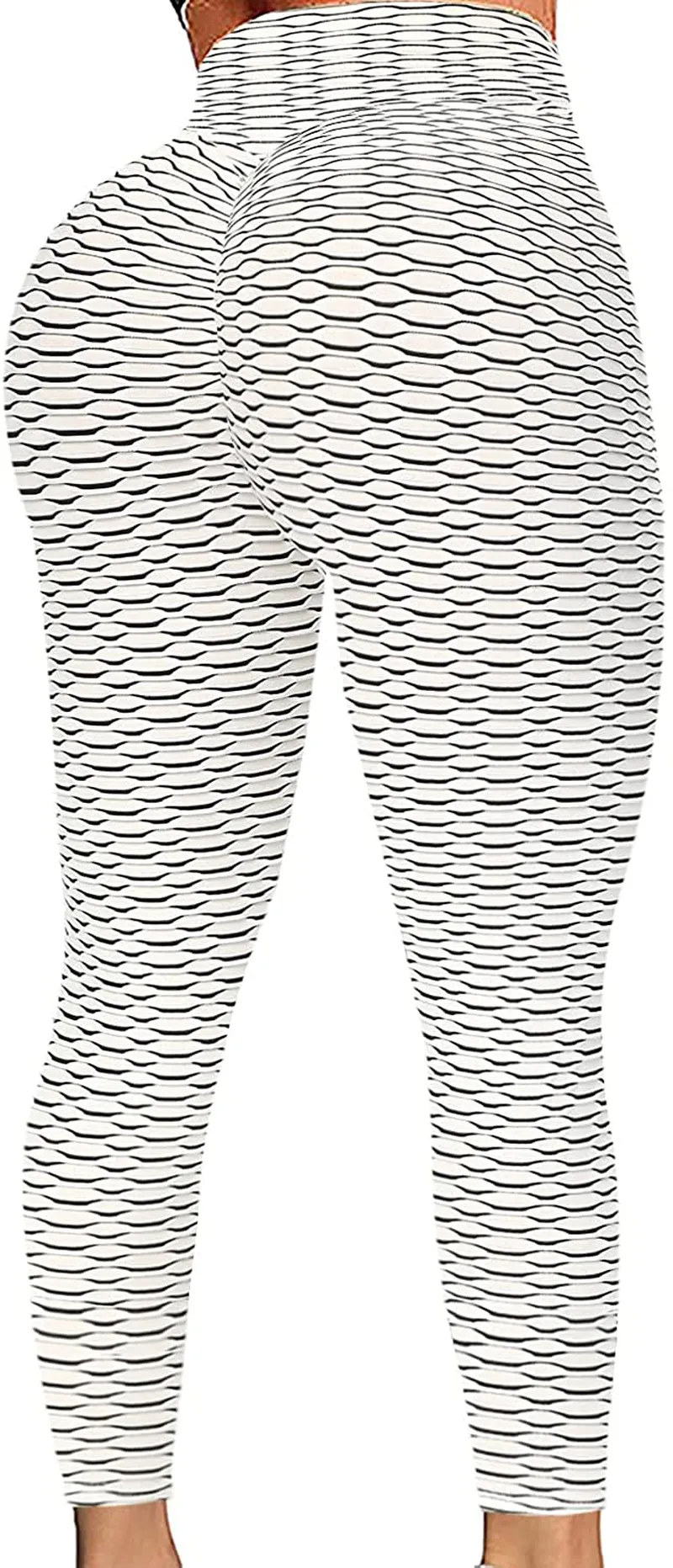 SZKANI Womens Ruched Butt Lifting High Waisted Yoga Pants Tummy Control Workout Leggings Textured Tights