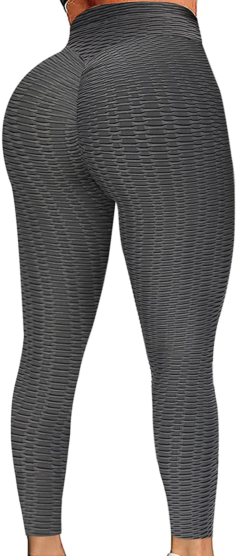 SZKANI Womens Ruched Butt Lifting High Waisted Yoga Pants Tummy Control Workout Leggings Textured Tights