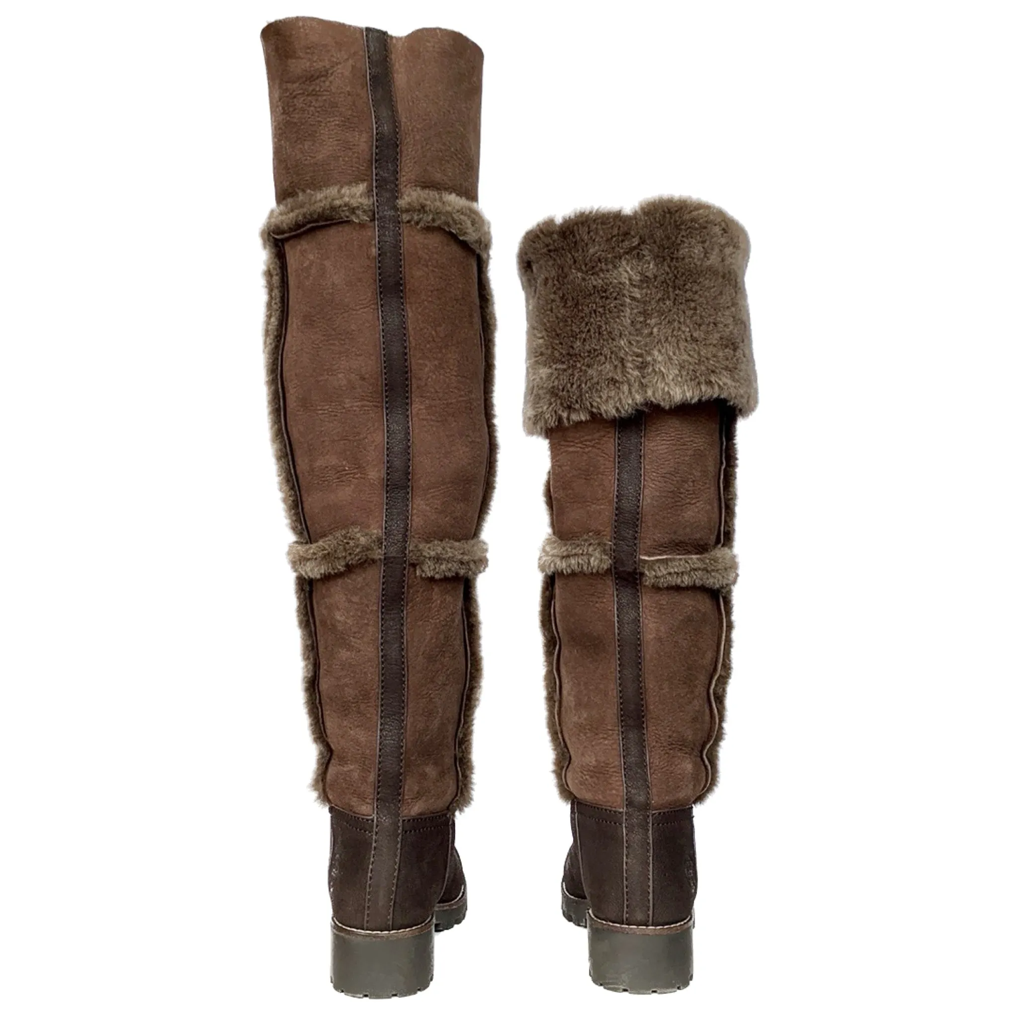 TORY BURCH Rare Talouse Shearling Leather Tall Over the Knee Winter Boots