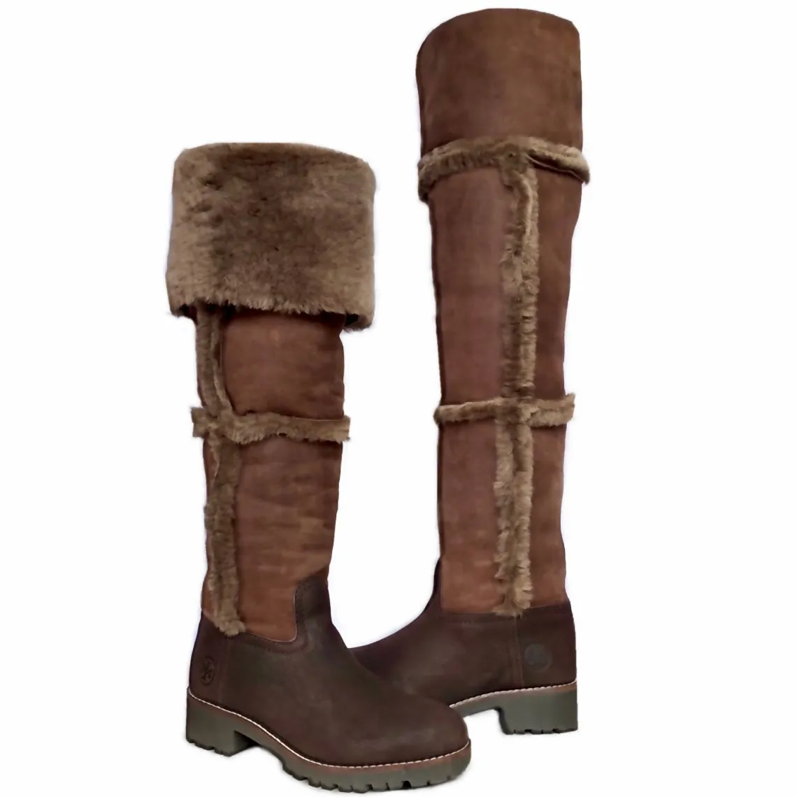 TORY BURCH Rare Talouse Shearling Leather Tall Over the Knee Winter Boots