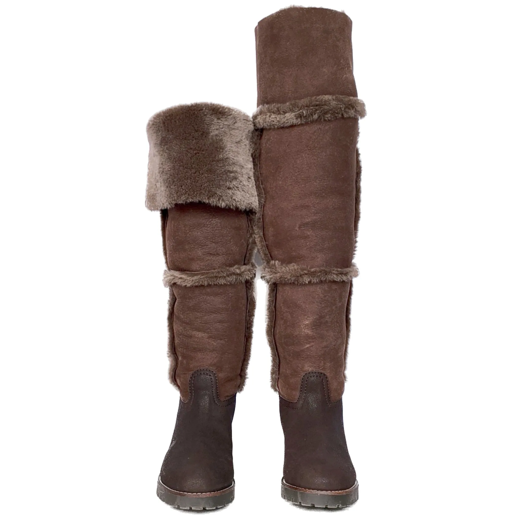 TORY BURCH Rare Talouse Shearling Leather Tall Over the Knee Winter Boots