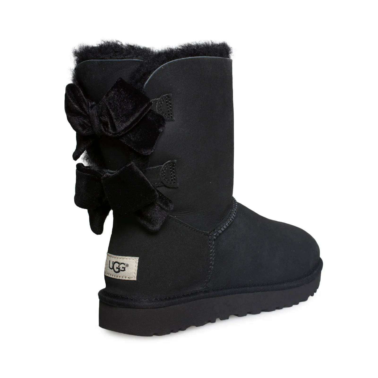 UGG Bailey Bow II Velvet Ribbon Black Boots - Women's