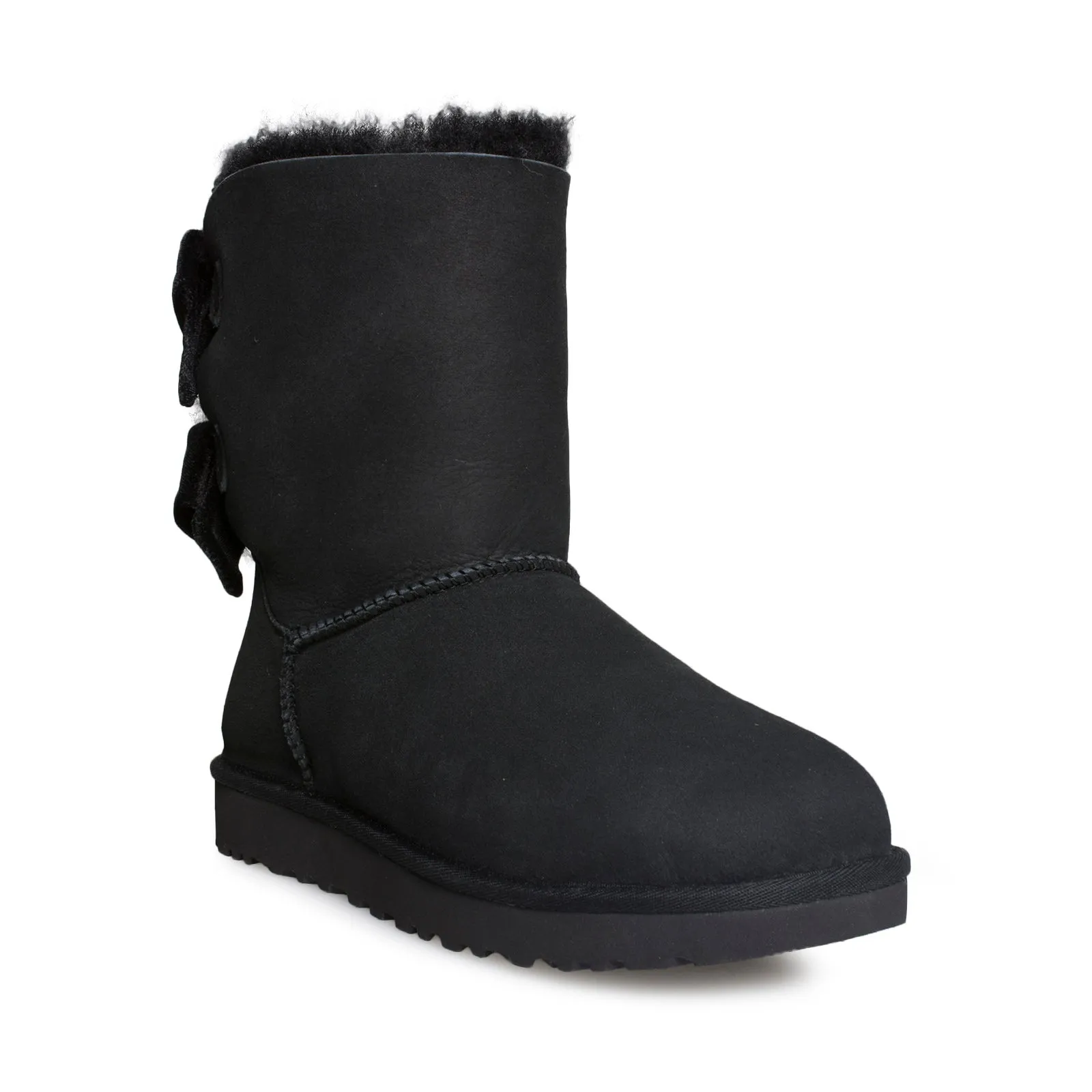 UGG Bailey Bow II Velvet Ribbon Black Boots - Women's