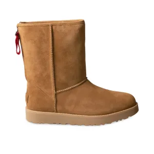 UGG Classic Short Logo Zip Chestnut Boots - Women's