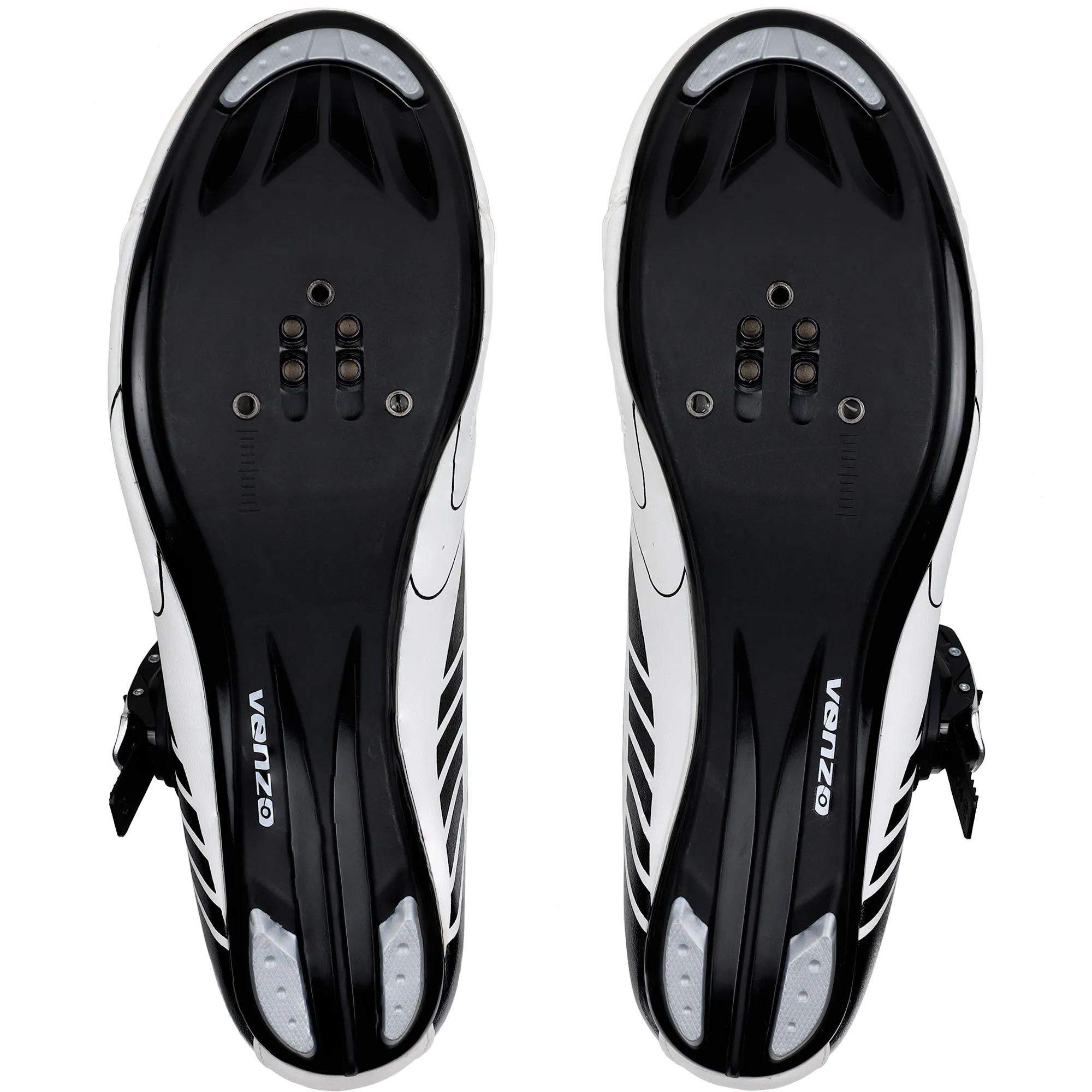 Venzo RX Road Bike Compatible with  SPD SL Look Cycling Shoes and Look Delta Indoor Cleats White Size 46