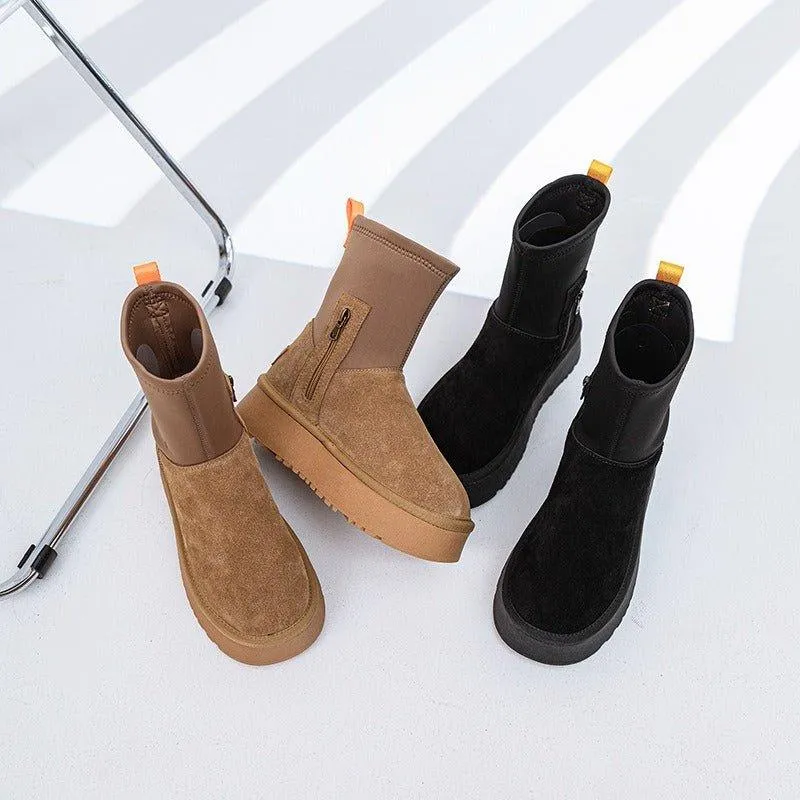 Wide Width Fashionable Women's Round Toe Boots