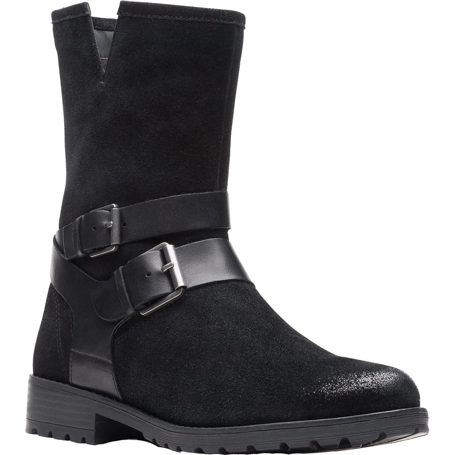 Women's Clarks Clarkwell Mid Black Warmlined Leather