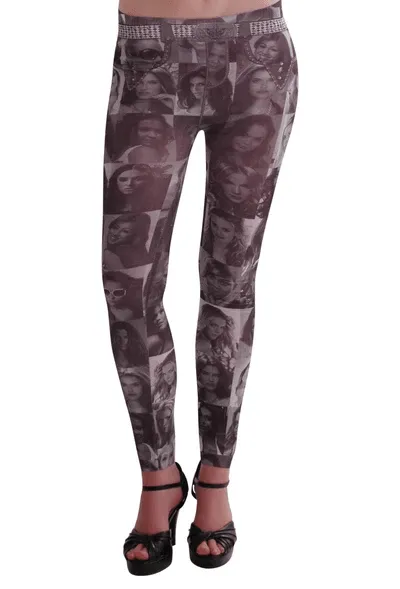 Womens Designer Graphic Printed Full Length Elasticated Stretch Pants Trouser Jegging Ladies Leggings One Size