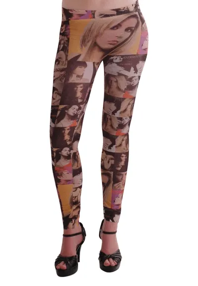 Womens Designer Graphic Printed Full Length Elasticated Stretch Pants Trouser Jegging Ladies Leggings One Size