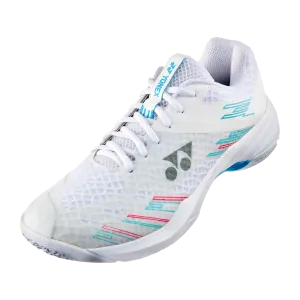 Yonex Power Cushion Cascade Accel Wide Badminton Shoes (White/Sky Blue)